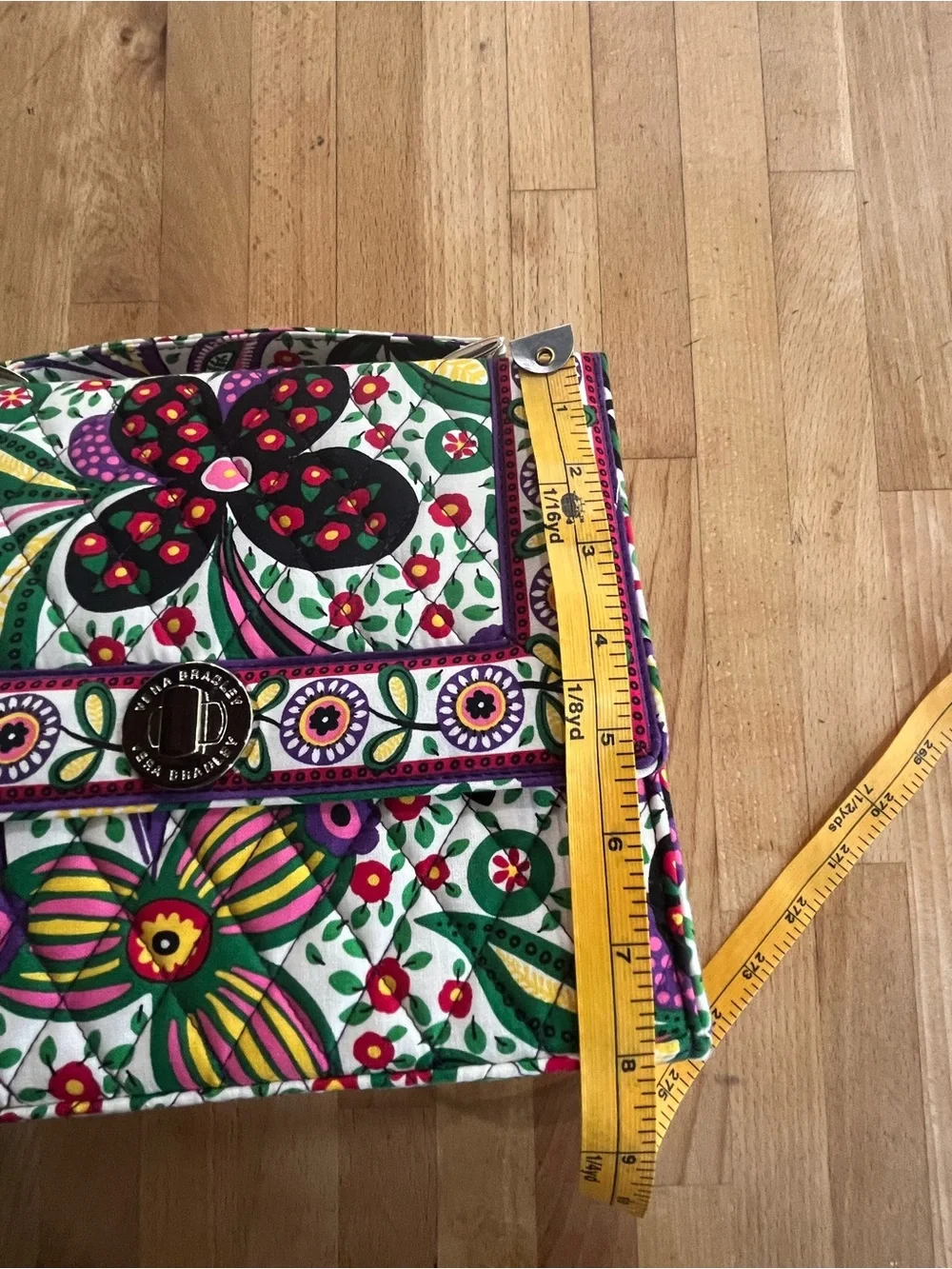 Quilted Floral Top-Handle Satchel in Multicolor - Picture 9 of 12